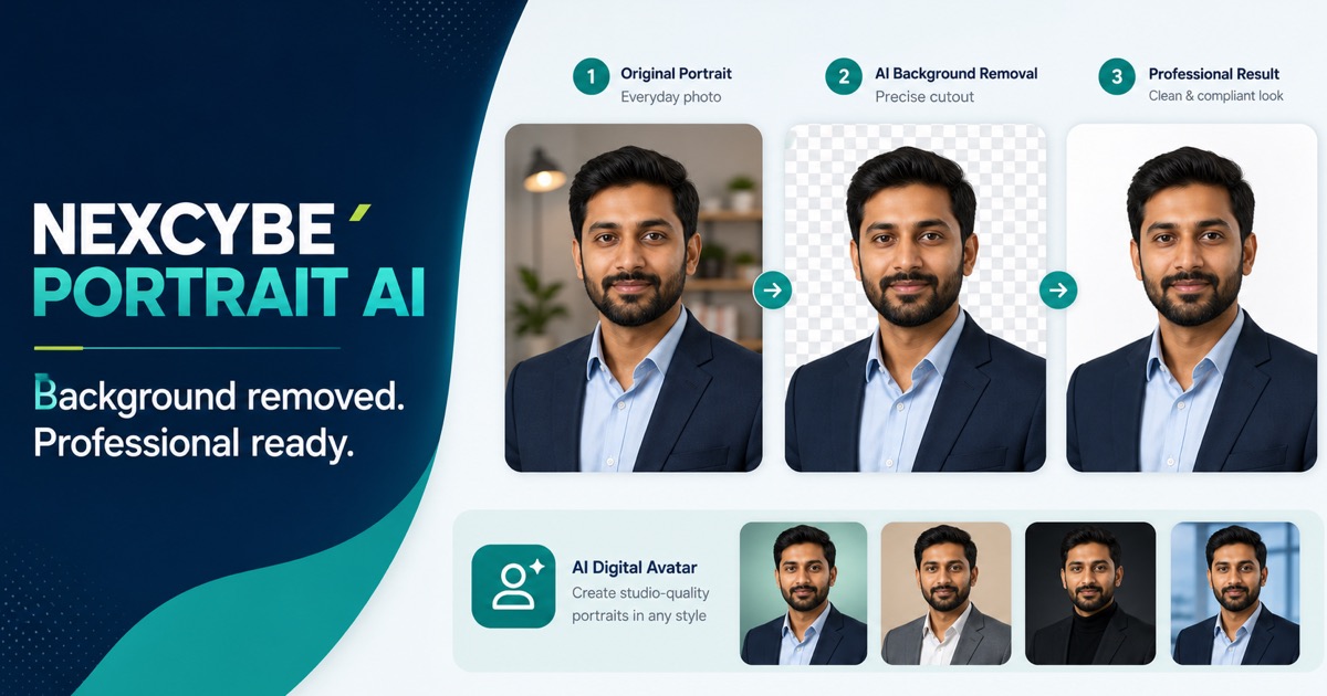 Three-step AI portrait background removal workflow
